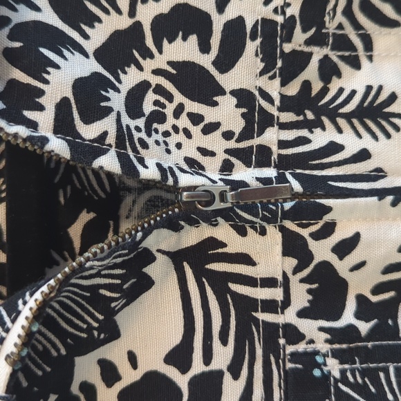 Croft & Barrow | Jacket Blazer | LINEN Blend | Black & White | Zip Up  Size Smal - Picture 4 of 16